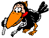 Me, crow, eating.